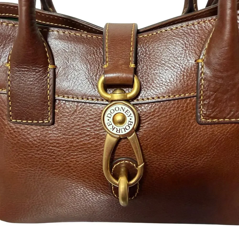 Dooney & Bourke Florentine Small Barlow Satchel Chestnut Leather Crossbody
